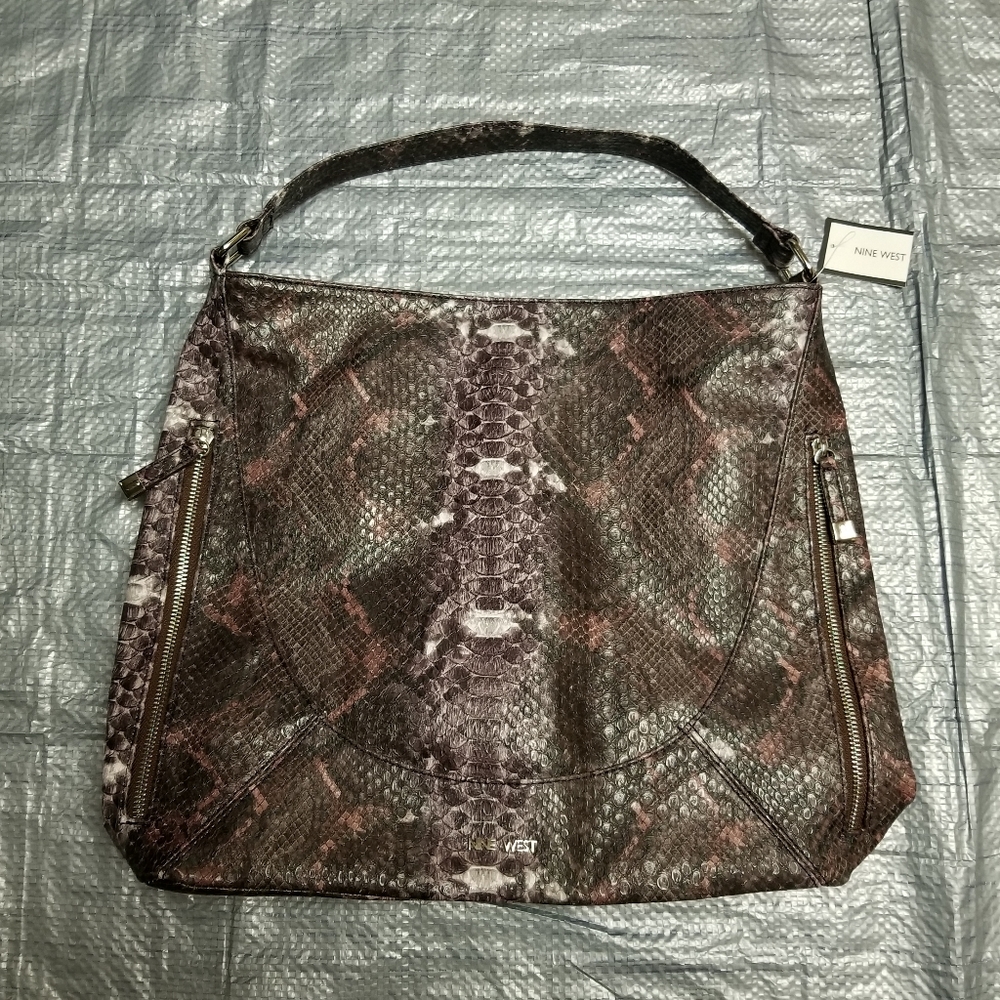 👙💫Nine West mixed print large shoulder bag with side zippers - Picture 8 of 8